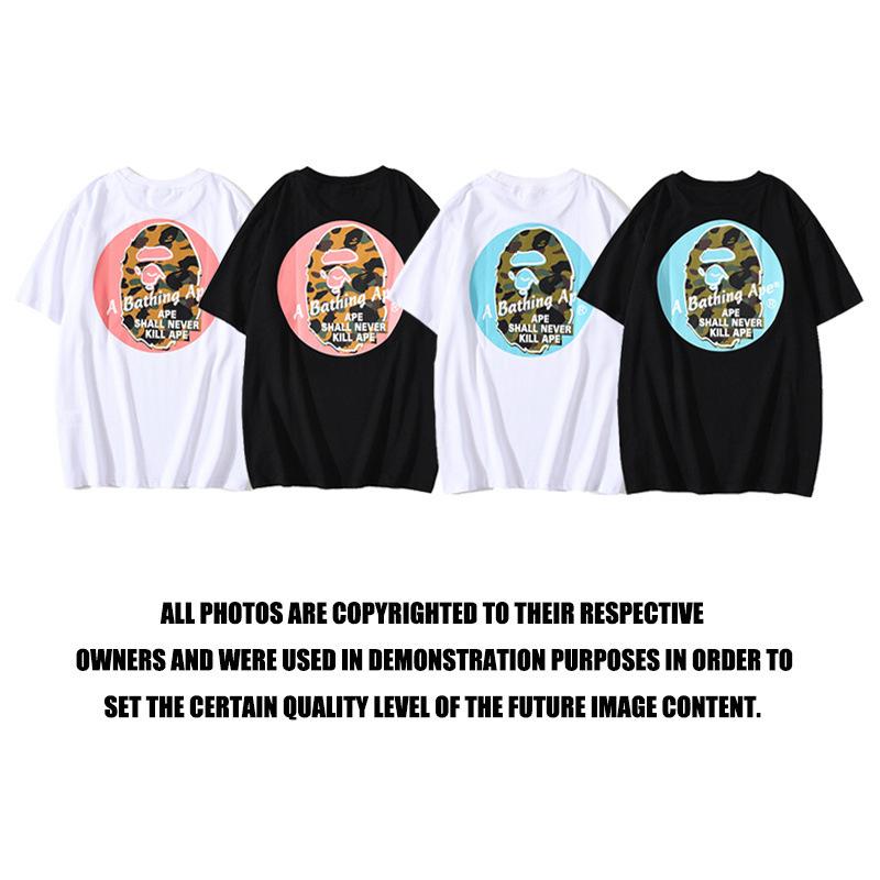 Bathing Ape T-Shirt Back Printing Men and Women Fashion Short Sleeve Top