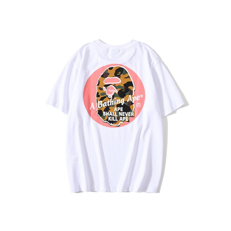 Bathing Ape T-Shirt Back Printing Men and Women Fashion Short Sleeve Top