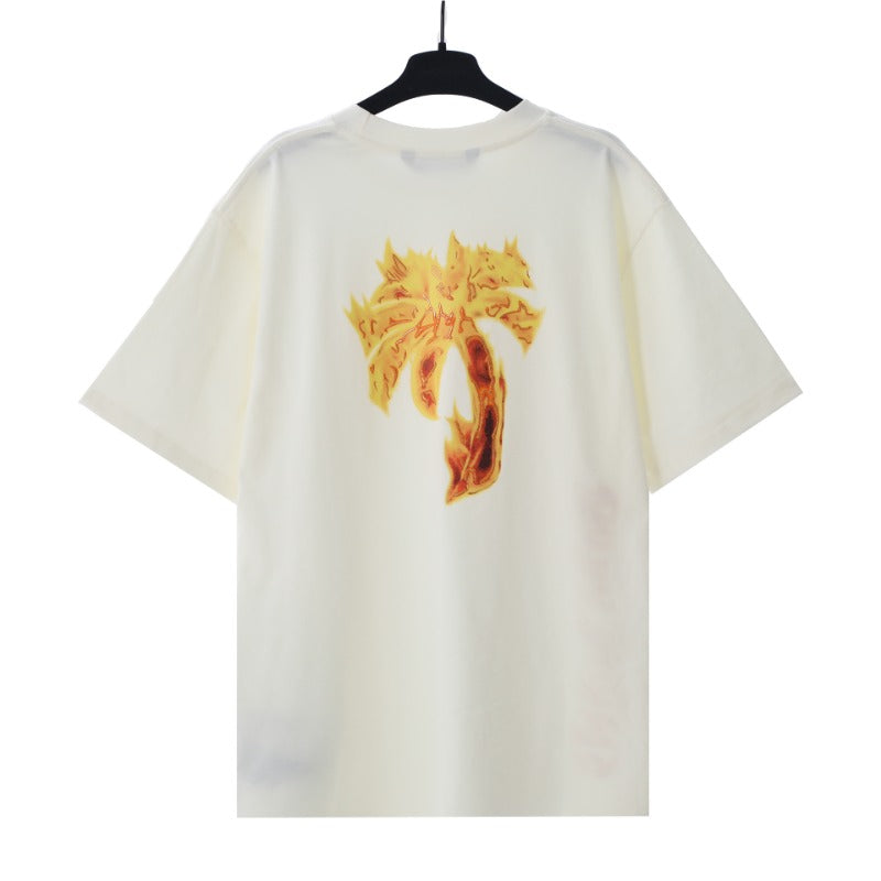 Palm Angels T-shirt Flame Palm Alphabet Short Sleeve T-shirt