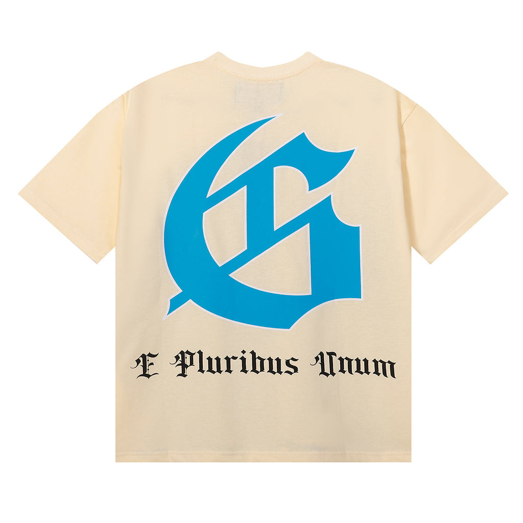 Godspeed T-shirts Astronaut Moon Landing Print Cotton Casual Short Sleeve Men and Women