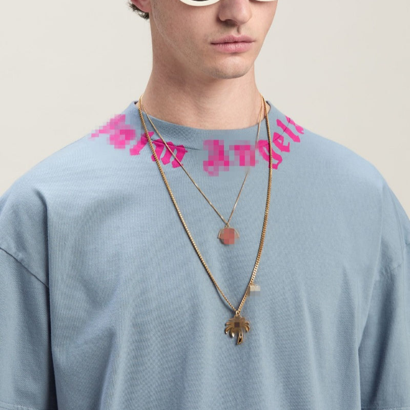 Palm Angels T-shirt Scarf Print Short Sleeve T-shirt