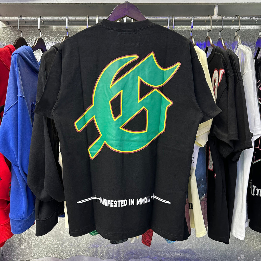 Godspeed T-shirts Speedboat Shark Print Cotton Crew Neck Short Sleeve Men and Women