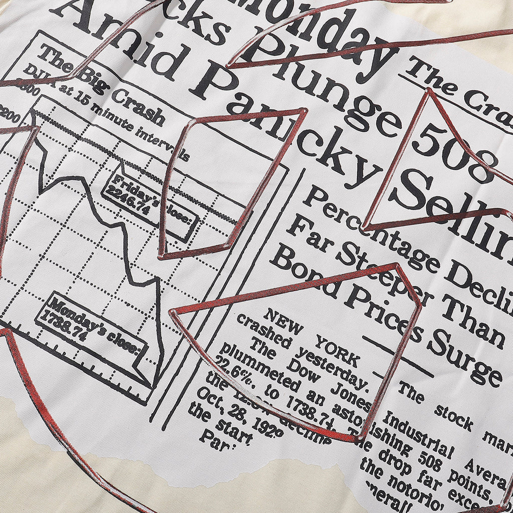 Godspeed T-shirts Newspaper Skull Printing Cotton Casual Short Sleeves Men and Women