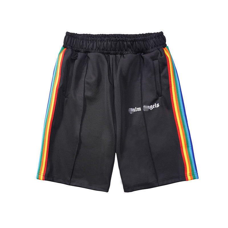 Palm Angle Shorts Palm Angels Casual Striped Shorts Elastic Men's and Women's Sports Fifth Pants
