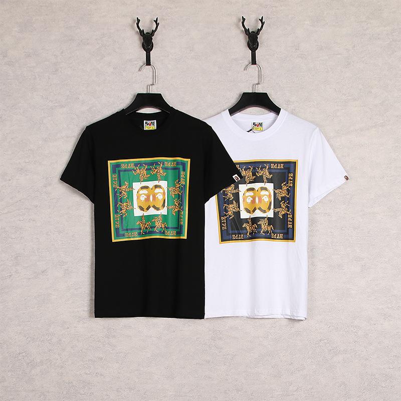 Bathing Ape T-Shirt Cartoon Round Neck Summer Printing Plus Size Short-Sleeved Casual T-shirt