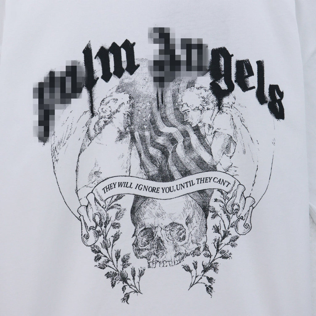 Palm Angels T-shirt Smoke Skull Angel Print Short Sleeve T-shirt