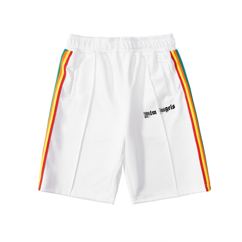 Palm Angels Shorts Angel Casual Rainbow Shorts Elastic Sports Fifth Pants