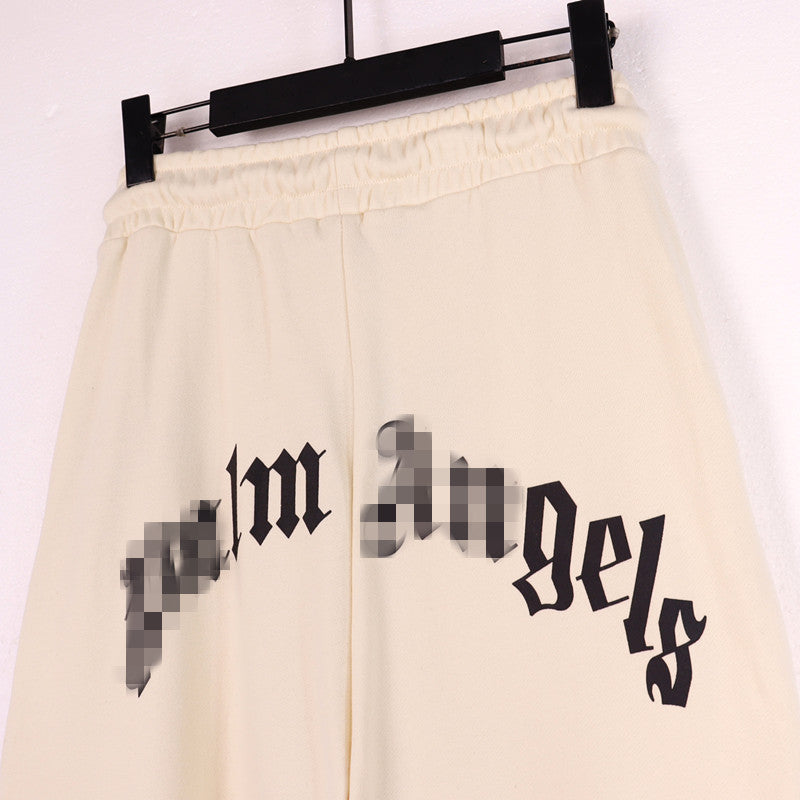 Palm Angle Pants Palm Angels Flame Letter Logo Casual Trousers for Men and Women