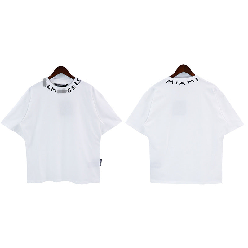 Palm Angels T-shirt Collar Letter Print Short Sleeve T-shirt