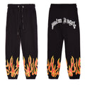 Palm Angle Pants Palm Angels Flame Letter Logo Casual Trousers for Men and Women
