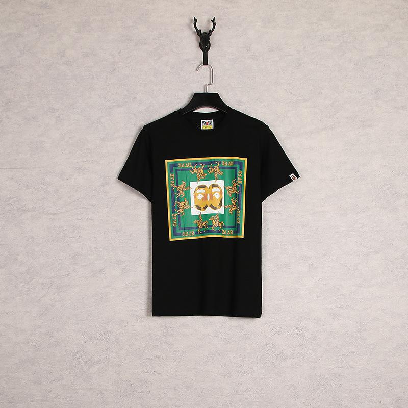Bathing Ape T-Shirt Cartoon Round Neck Summer Printing Plus Size Short-Sleeved Casual T-shirt