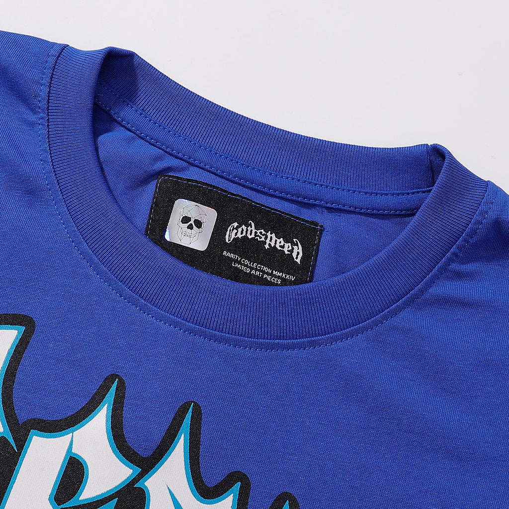 Godspeed T-shirts Astronaut Moon Landing Print Cotton Casual Short Sleeve Men and Women