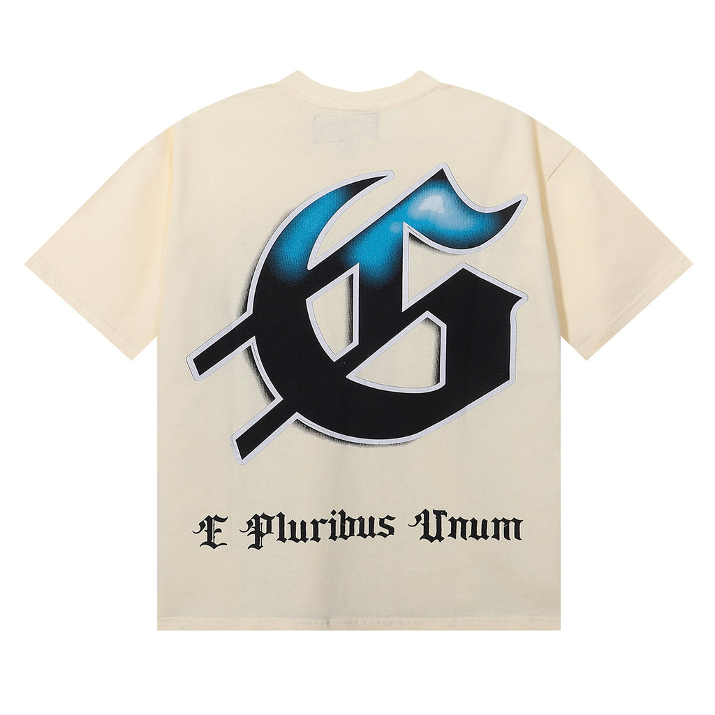 Godspeed T-shirts Falling Skull Print Cotton Casual Short Sleeve Men and Women