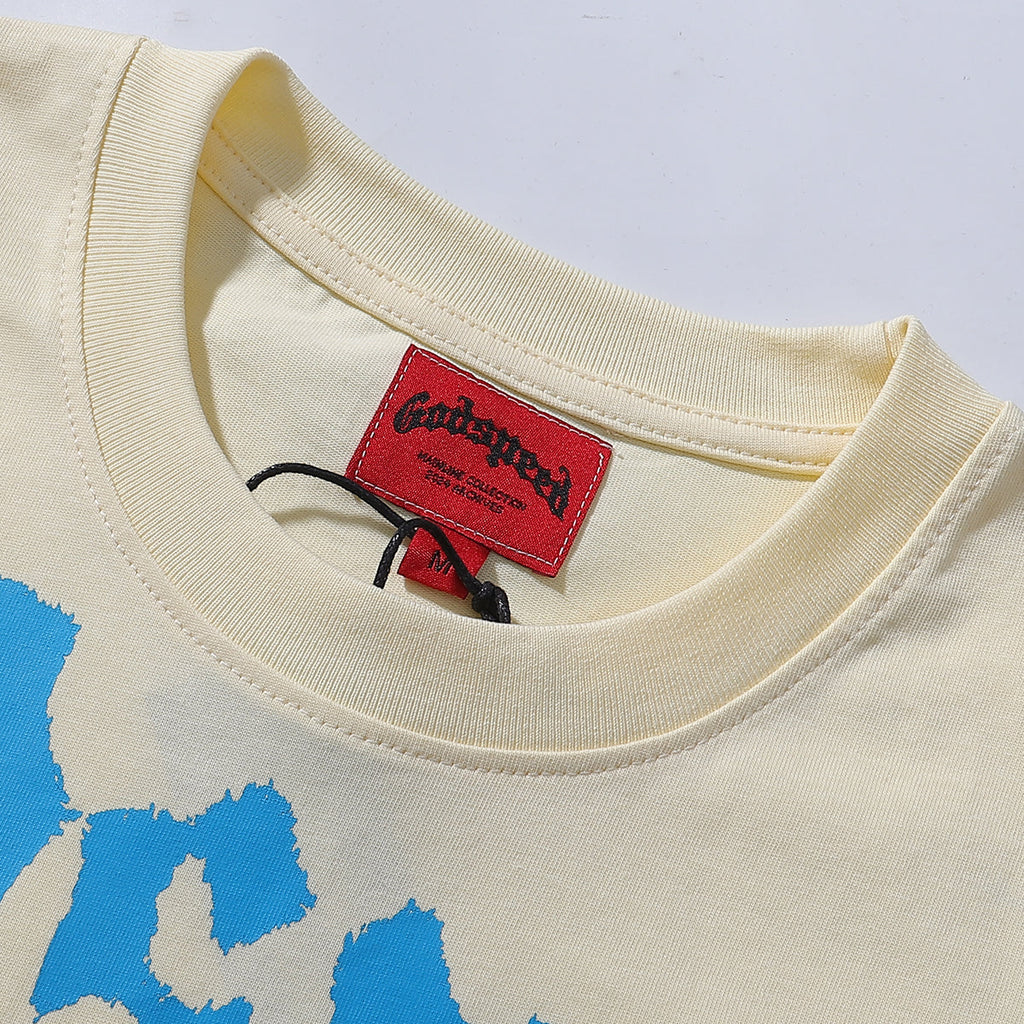 Godspeed T-shirts Skull Rose Printed Cotton Casual Short Sleeve Men and Women