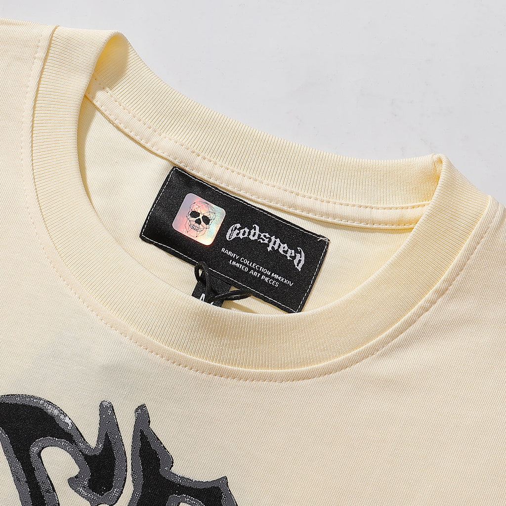 Godspeed T-shirts Falling Skull Print Cotton Casual Short Sleeve Men and Women